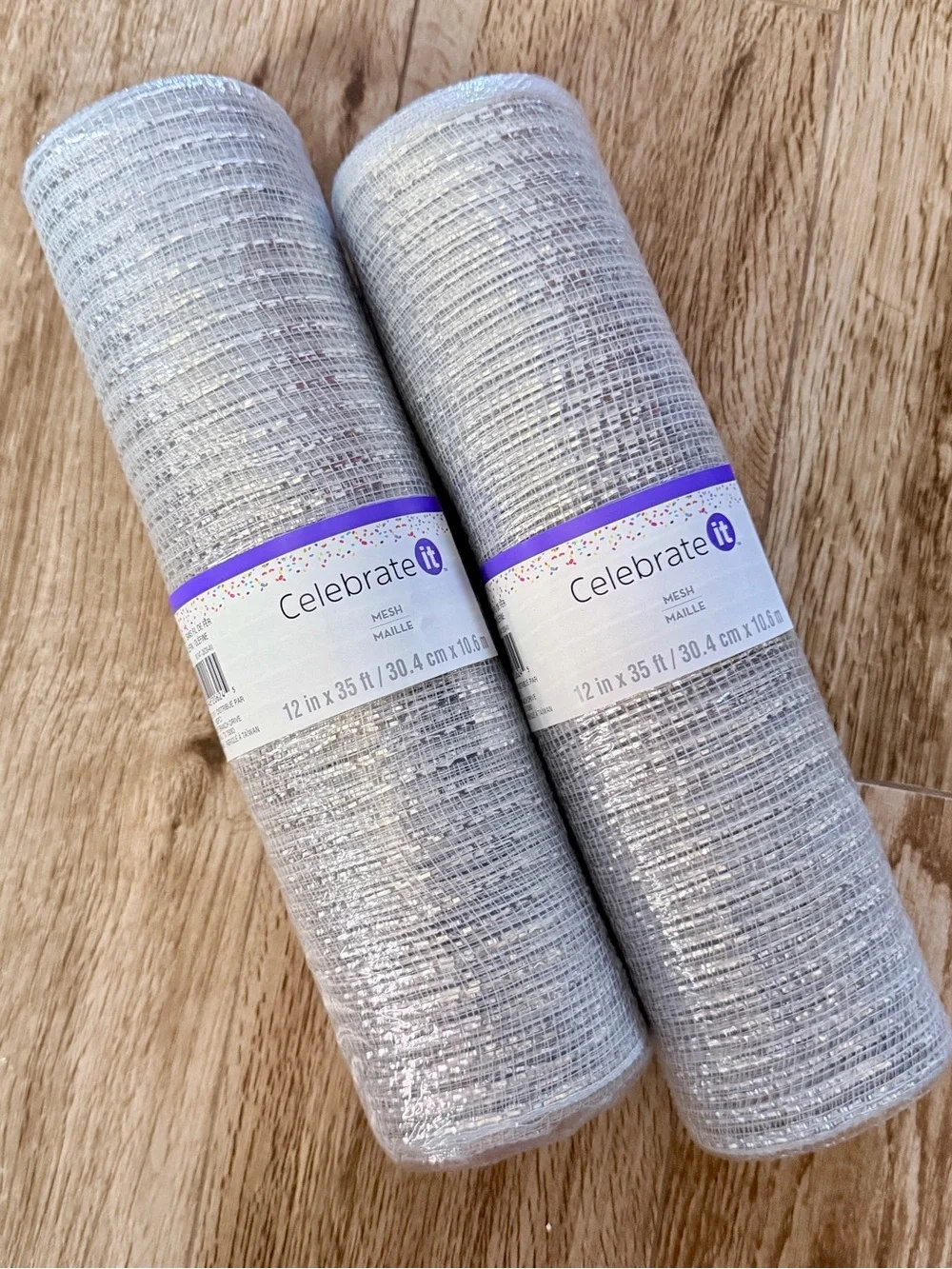 Celebrate It Silver Sparkle Mesh Roll Duo